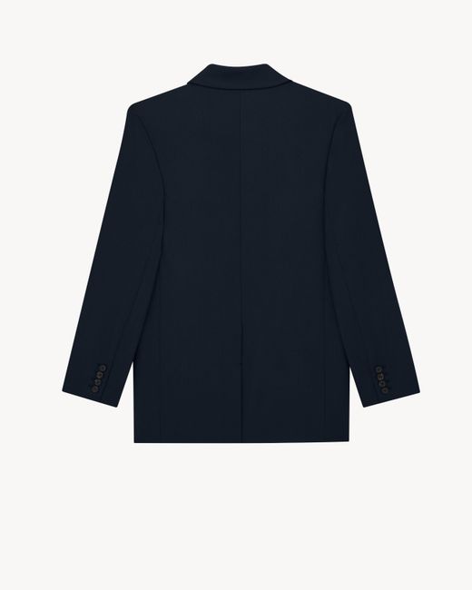 Saint Laurent Blue Long-Sleeved Suit Jacket