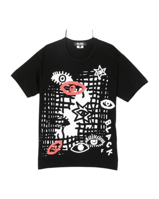 Comme des Garçons Black Graphic-Print Round-Neck T-Shirt for men
