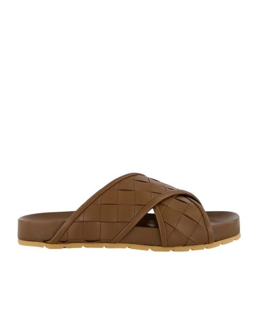 Bottega Veneta Brown Cross-Over Sandals for men