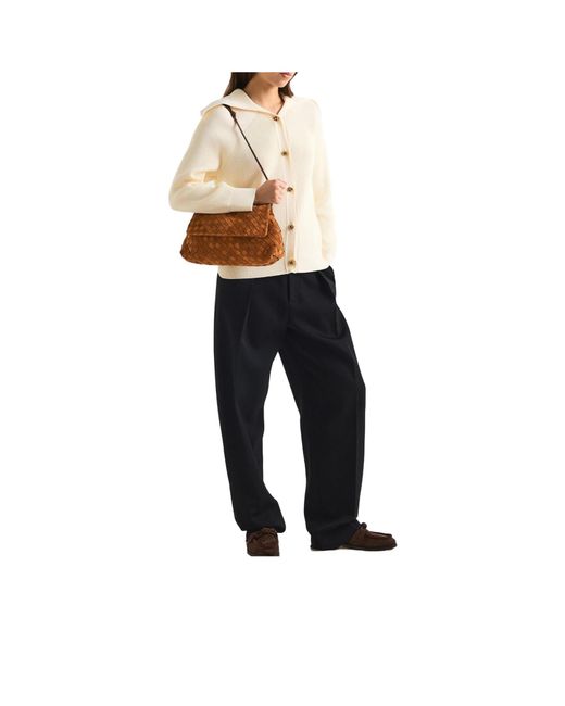 Bottega Veneta Brown Suede Woven Crossbody Bag