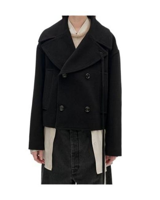 Ann Demeulemeester Black Double Breasted Coat
