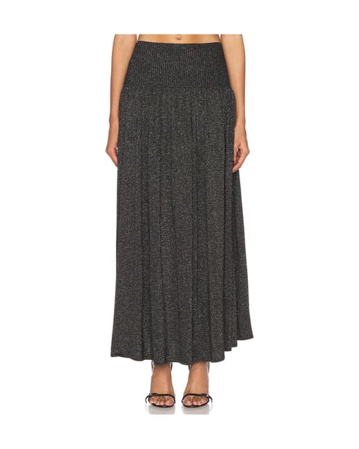 Zimmermann Black Crush Gathered Maxi Skirt