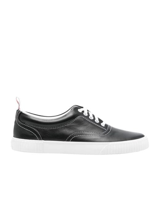Thom Browne Black Heritage Round Toe Sneakers for men