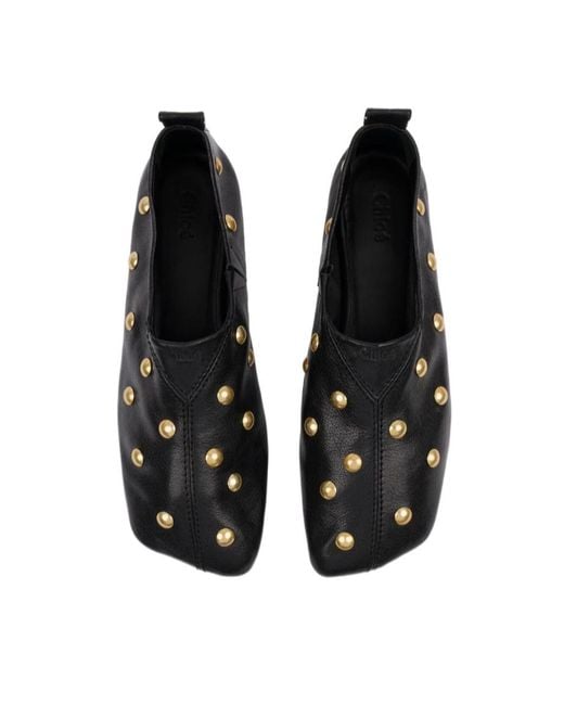 Chloé Black Chloé Rita Studded Flats