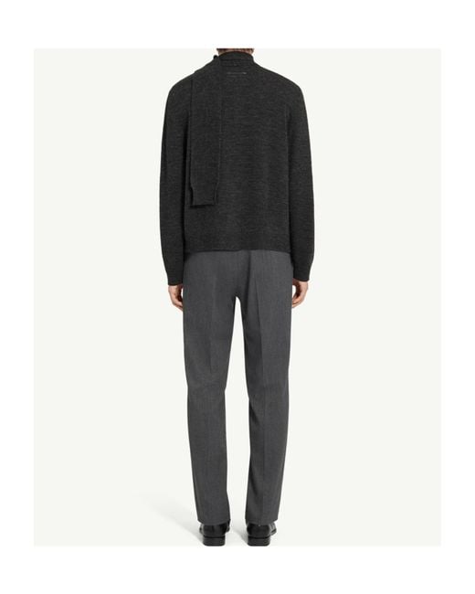 MM6 by Maison Margiela Black Scarf Knit Cardigan for men
