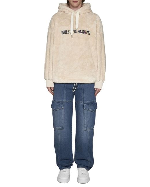 Isabel Marant Natural Drawstring Long-Sleeved Hoodie for men