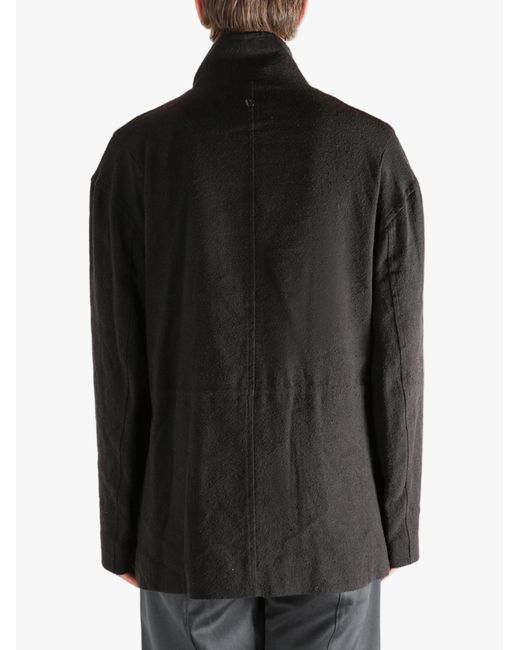 Omar Afridi Black High-Neck Multi-Pocket Jacket for men