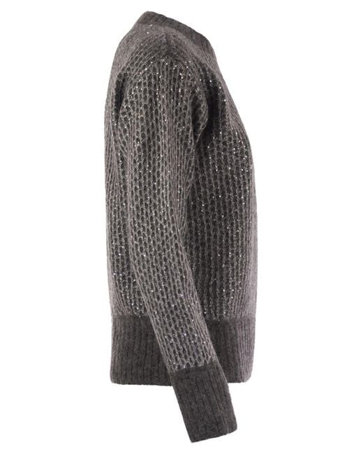 Herno Gray Sequined Sweater