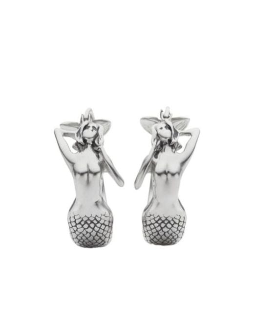 MM6 by Maison Margiela White Mermaid Hoop Earrings