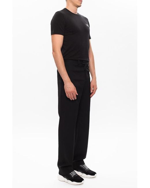 Emporio Armani Black Logo Print T-Shirt for men