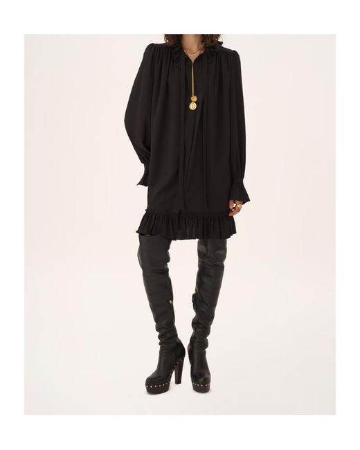Chloé Black Chloé Long-Sleeve Mini Dress