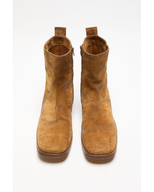Acne Brown Suede Ankle Boots for men
