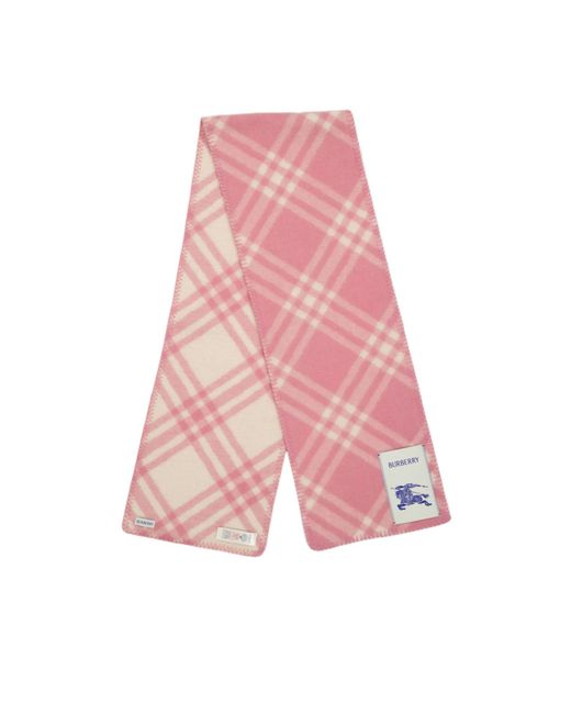Burberry Pink Plaid Pattern Scarf for men