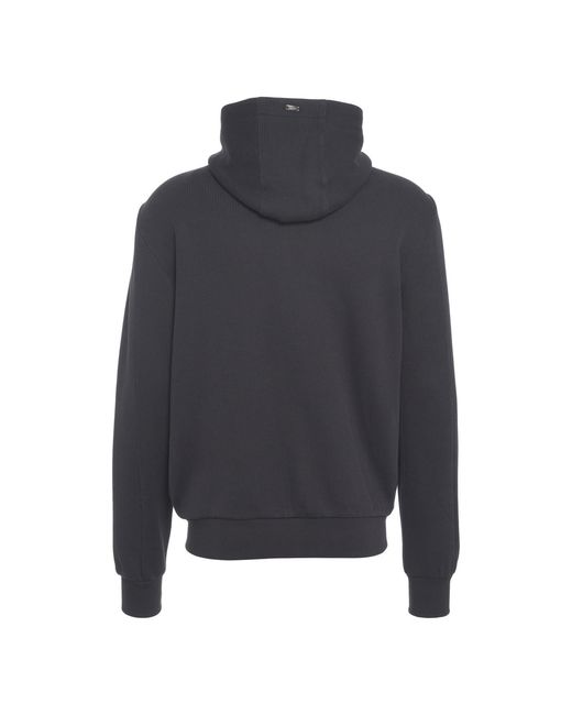 Herno Blue Ribbed Panelled Zip-Front Hoodie for men
