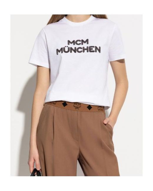 MCM White Short-Sleesleeved T-Shirt