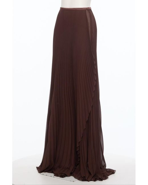 Valentino Brown Pleated Skirt