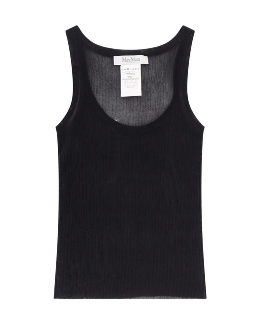 Max Mara Black Bastia Sleeveless Ribbed Top