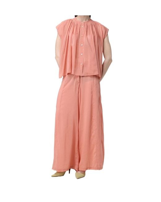 Forte_forte Pink Psheer Flared Casual Pants