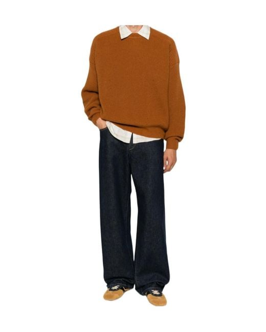 Isabel Marant Black Ribbed-Knit Crew-Neck Sweater for men