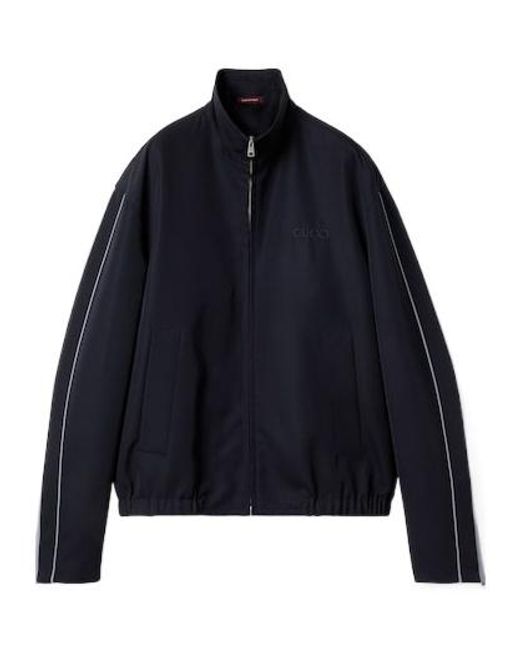 Gucci Blue Embroidered Twill Jacket for men