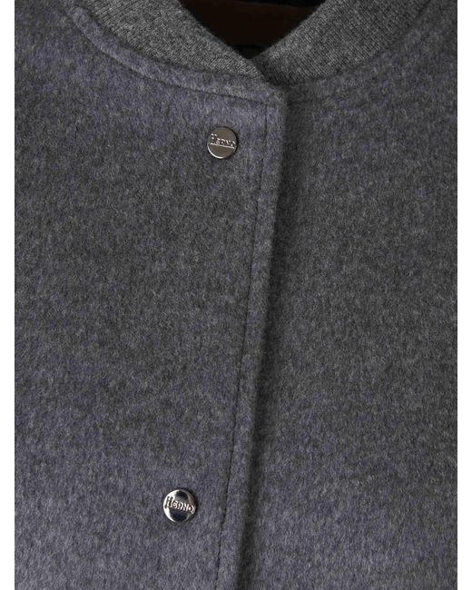 Herno Gray Long-Sleeved Short Coat