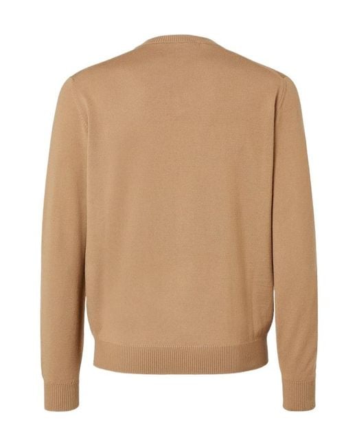 Fendi Brown Crewneck Long-Sleeve Knitted Jumper for men