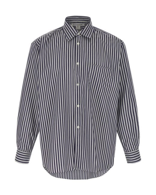 Comme des Garçons Blue Long-Sleeved Shirt for men