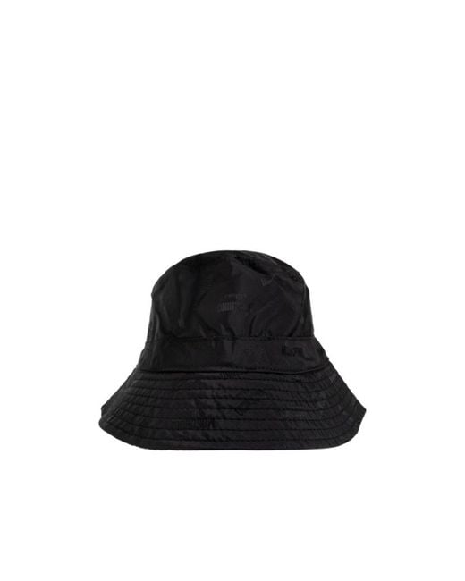Moschino Black Monogram-Pattern Bucket Hat for men