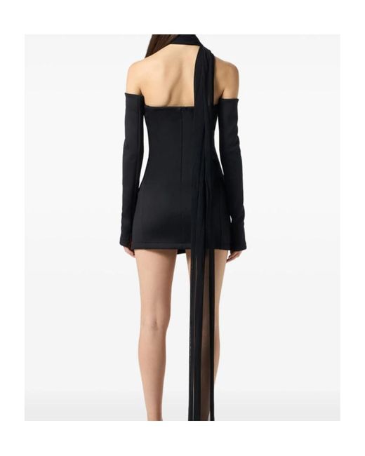 Blumarine Black Off-Shoulder Corset Mini Dress