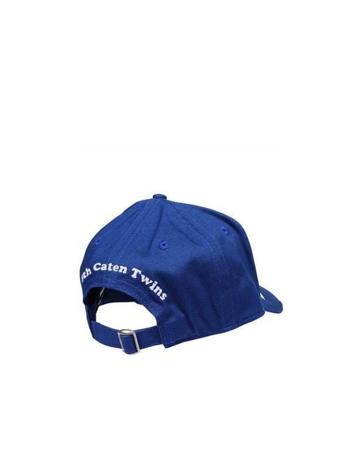 DSquared² Blue Logo-Print Cotton Baseball Cap for men