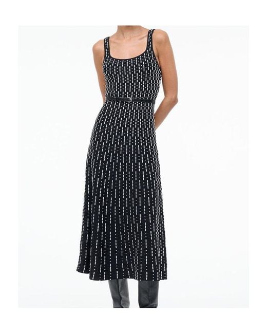 Staud Black Ellison Square Neck Dress