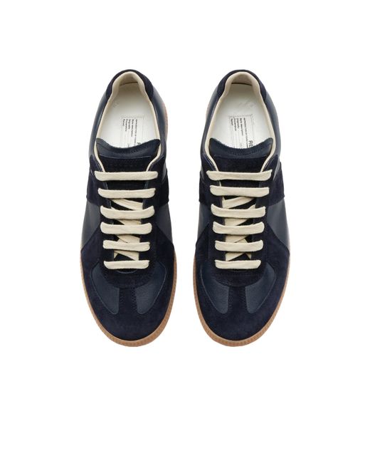 Maison Margiela Black Replica Lace-Up Sneakers