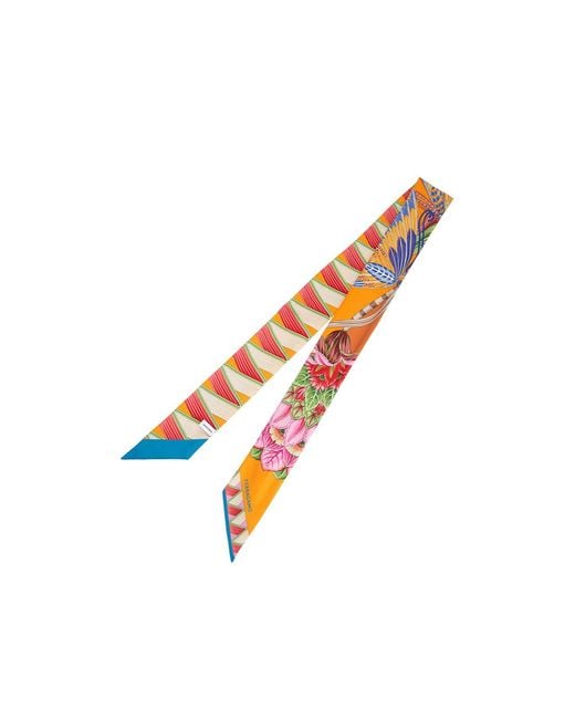 Ferragamo White Ferragamo Printed Twill Scarf