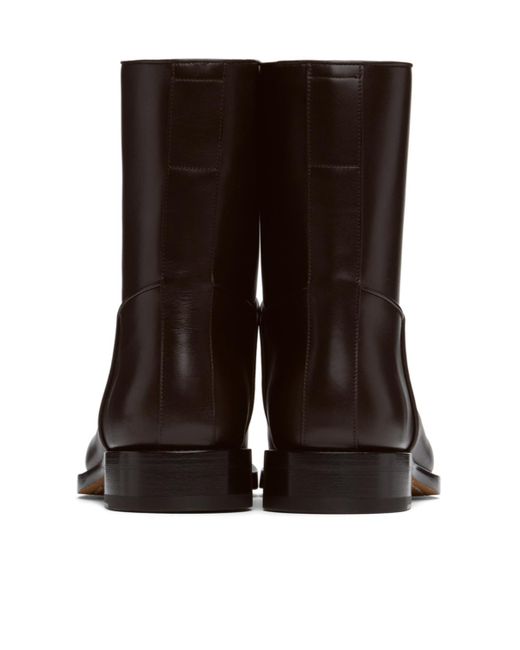 The Row Brown Round-Head Short Boots