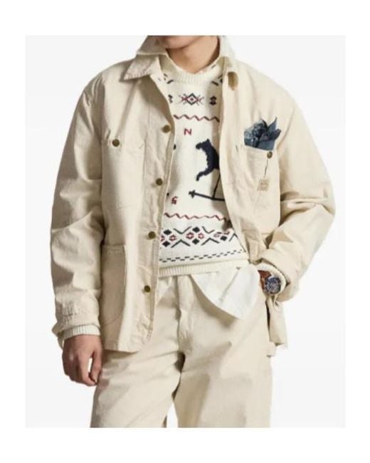 Polo Ralph Lauren Natural Buttoned Patch-Pocket Jacket for men