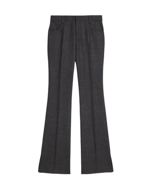 AMI Gray Ami Mid-Rise Flared Tailored Trousers