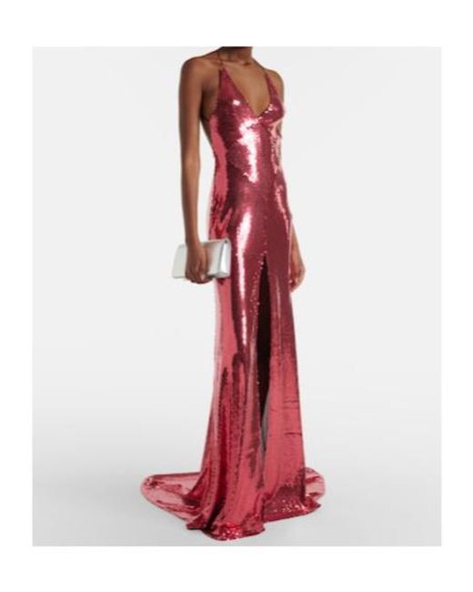 Alex Perry Red Sequined Gown