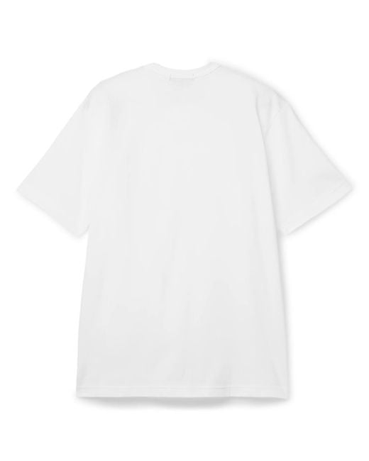 Comme des Garçons White Comme Des Garçons Homme Logo Printed Crewneck T-Shirt for men