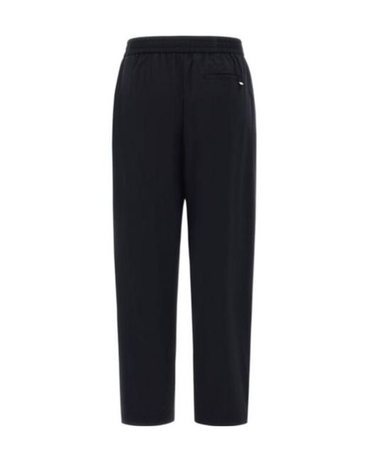 Herno Blue Lightweight Drawstring Cropped Trousers