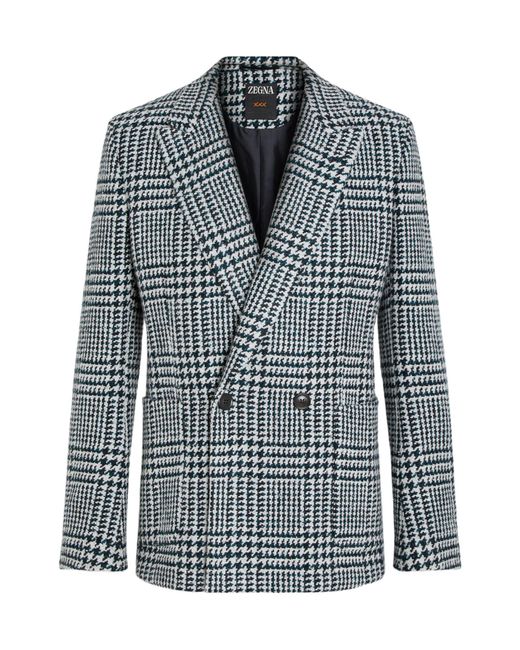 Zegna Blue Dark And Wool And Cashmere Jacket for men