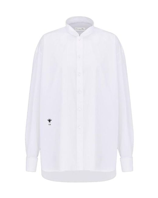 Dior White Wing-Collar Shirt