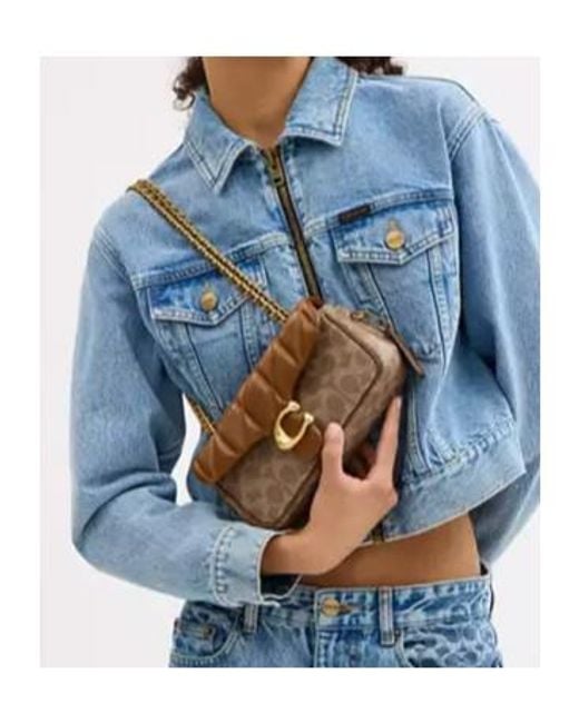 COACH Brown Quilted Tabby Foldover Shoulder Bag