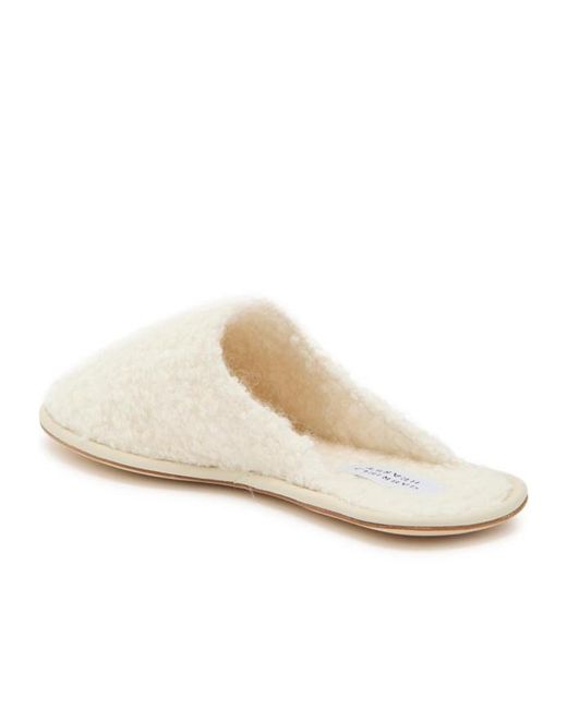 Gabriela Hearst White Bristol Cashmere Bouclé Slipper Flats