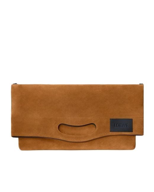 Loewe Brown Bob Folded Tote En Cuir Velours for men