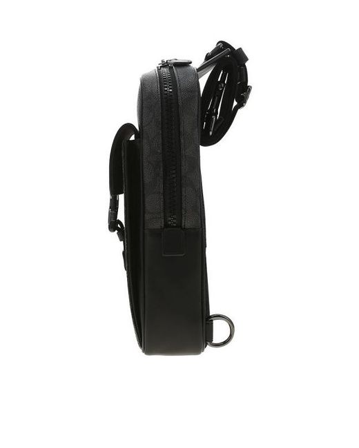 COACH Black Single Shoulder Crossbody Chest Bag for men