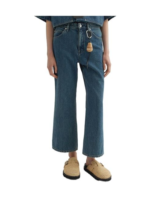 Jil Sander Blue Flared Cropped Jeans