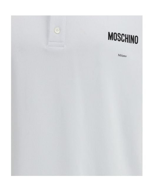 Moschino White Short Sleeve Polo Shirt for men