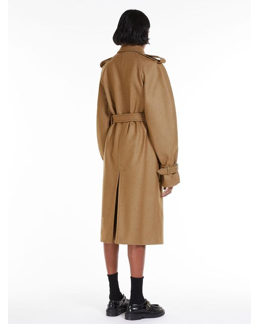 Sportmax Natural Double-Breasted Trench Coat