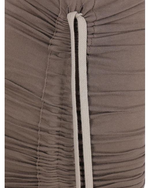 Rick Owens Brown Asymmetrical Maxi Skirt