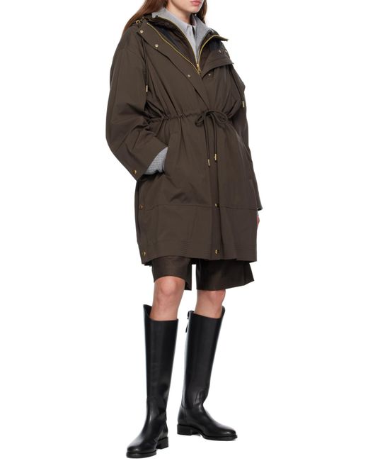 Moncler Gray Zip-Up Drawstring Jacket